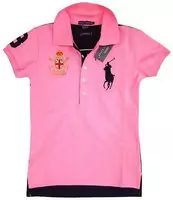 polo tee shirt femmes short pl215 pink